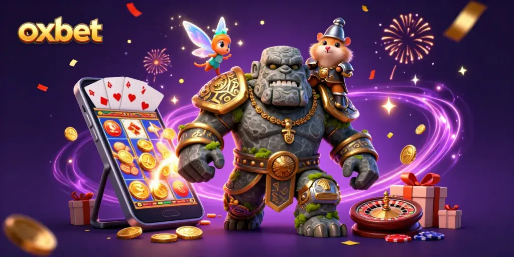 Spin and win with oxbet at the colorful online casino, featuring vibrant characters and magical elements.