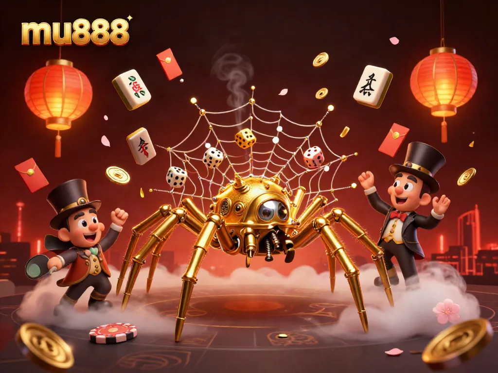 Engage with mu888's unique casino experience featuring captivating steampunk visuals and vibrant gambling elements.
