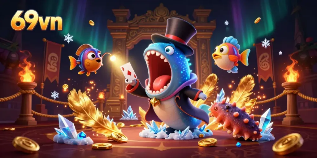 Experience exciting game moments with vibrant characters in an enchanting 69vn casino scene
