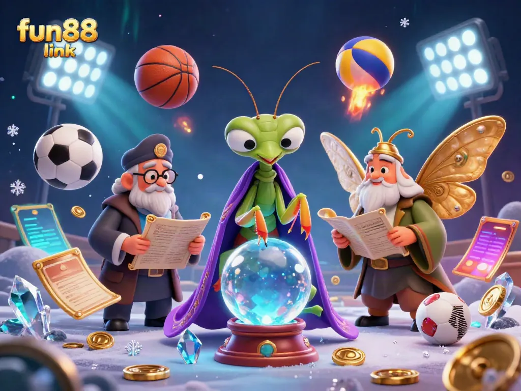Experience thrilling bets with the fun88 link in this dynamic 3D digital illustration featuring engaging characters and sports elements.