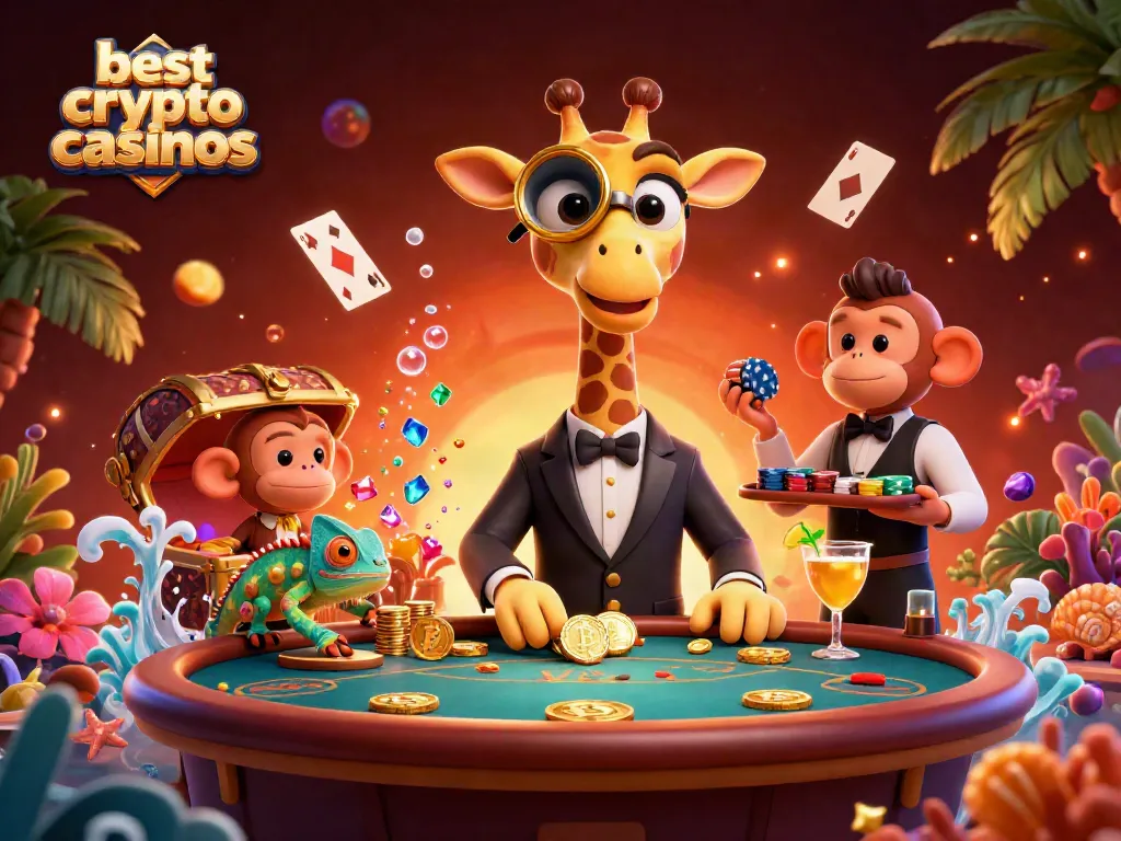 Engaging scene depicting the best crypto casinos with vibrant characters and game elements.