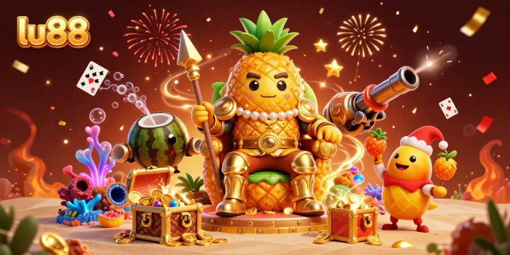Experience the joy of winning big at lu88 with a vibrant casino scene filled with colorful elements.