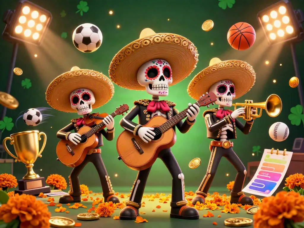 Experience the vibrant da88z mariachi band in an engaging gambling scene filled with sports elements and excitement.