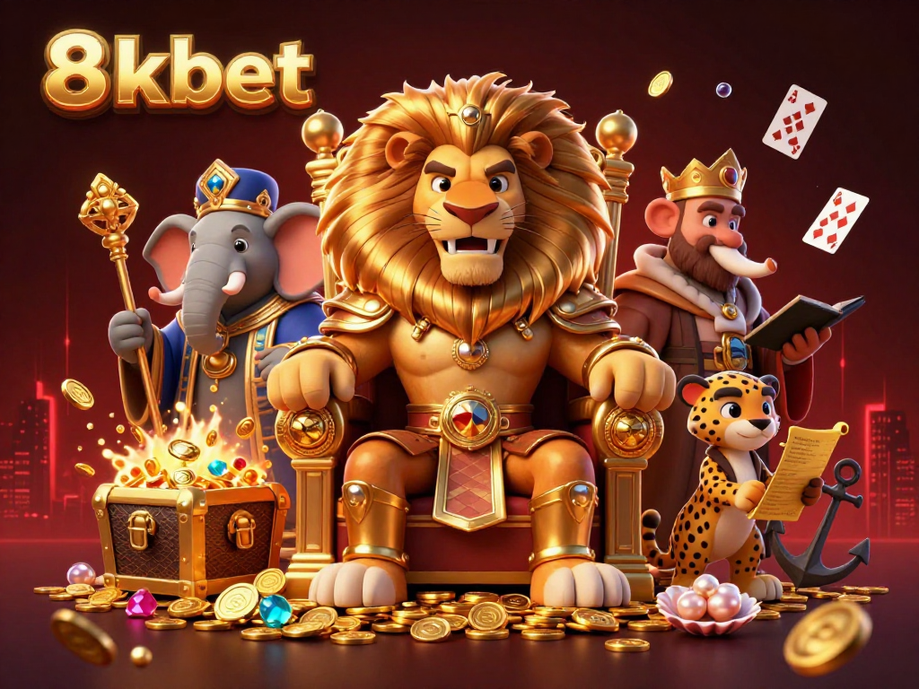 Experience exhilarating wins at 8xbet's dynamic casino with fierce lion king and vibrant gaming elements.