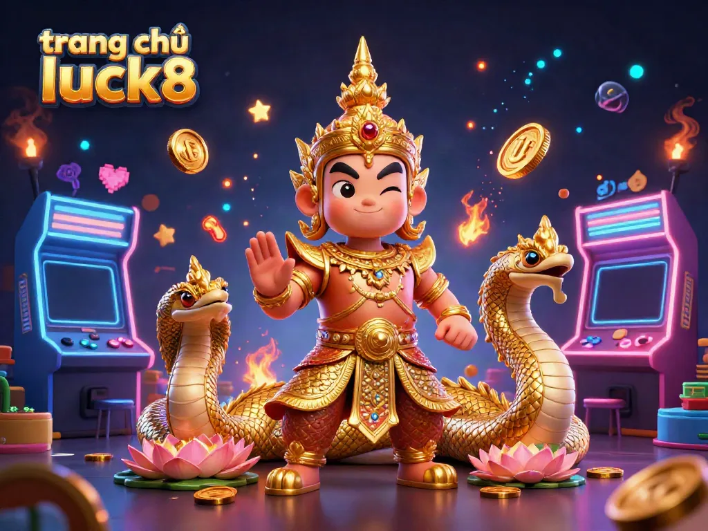 Experience fun at trang chủ luck8 with dynamic 3D gaming characters and vibrant casino elements