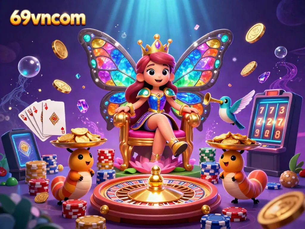 Win big at 69vncom with our thrilling casino illustration showcasing vibrant colors and engaging games.