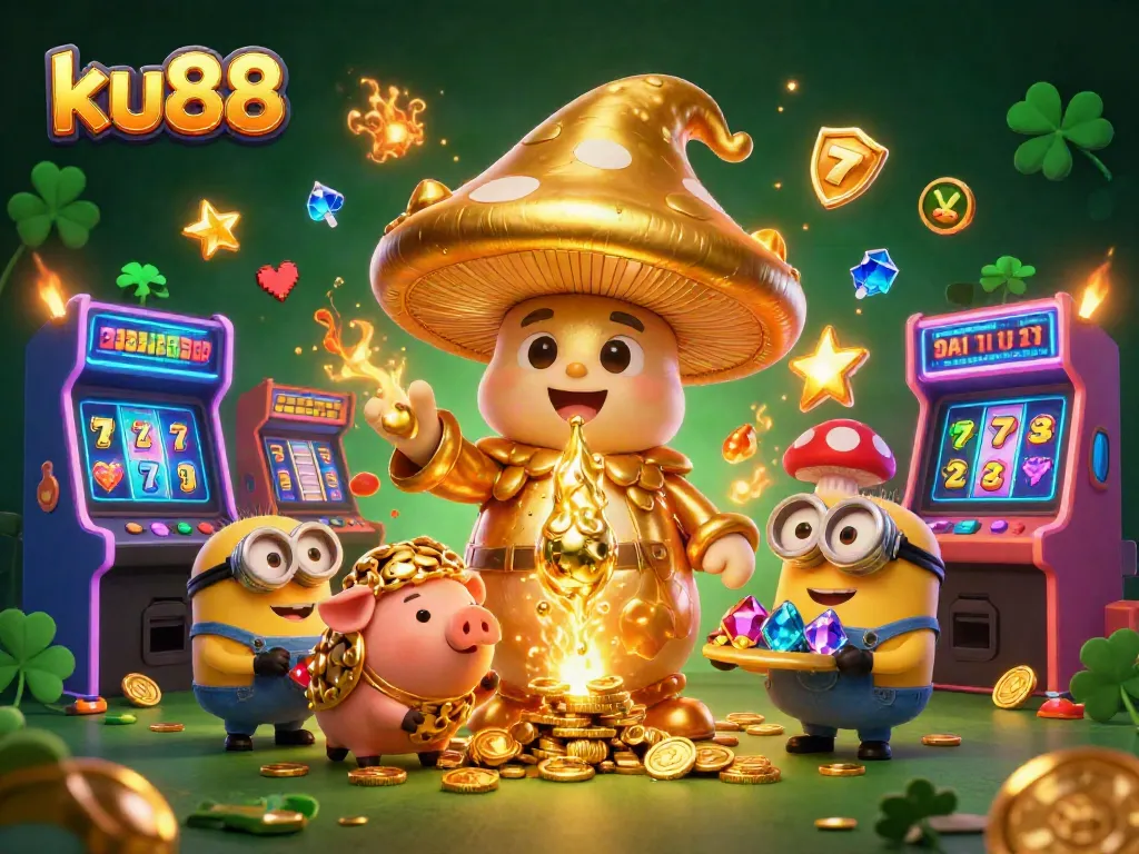 Experience thrilling slots action with ku88 featuring golden characters and dynamic gaming elements.