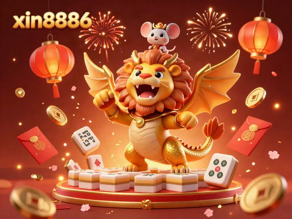 Experience thrilling gameplay at xin8886 with our captivating casino scene, featuring a chimera and mesmerizing decorations.